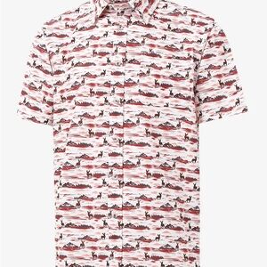 NWT Sunset Elk Mountains - Maelreg Men’s 3XL Short Sleeve Golf Button Up Shirt